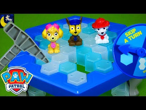 Paw Patrol Games Don't Drop Chase Don't Break the Ice Mini Pup Toys Chase Skye Marshall Kids Video