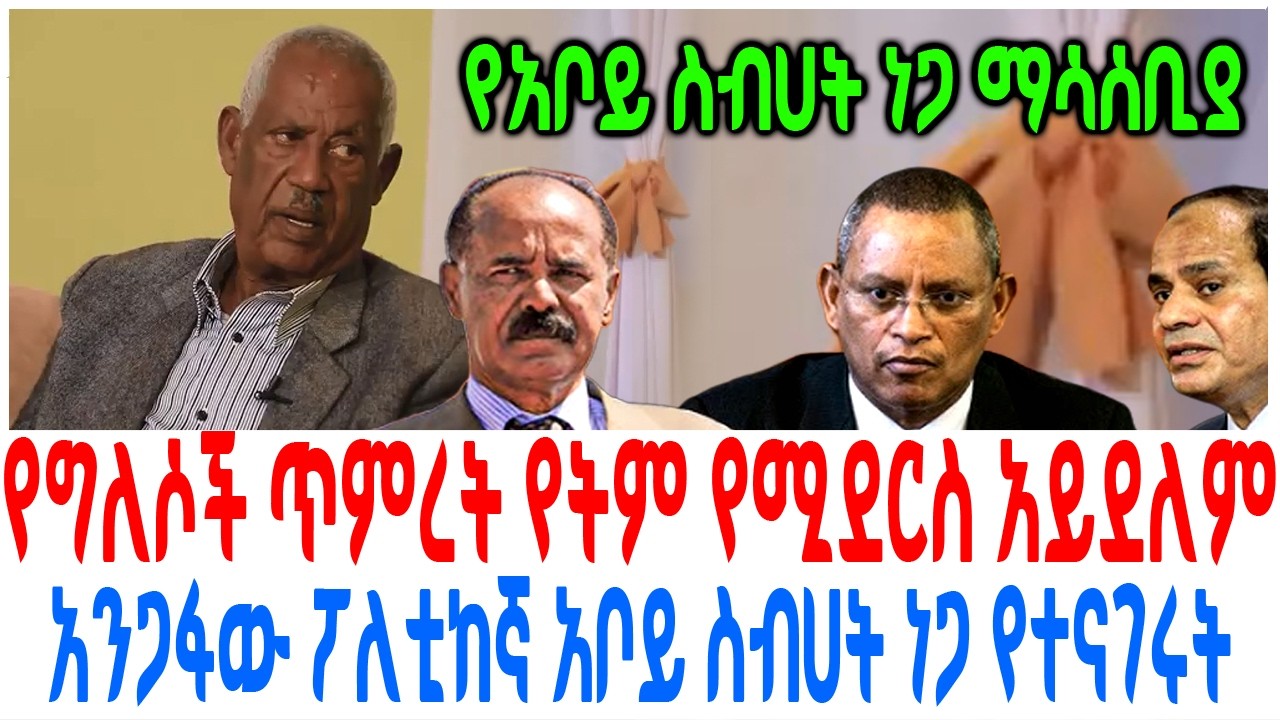 የግለሶች ጥምረት የትም የሚደርስ አይደለም አንጋፋው ፖለቲከኛ አቦይ ስብሀት ነጋ የተ?