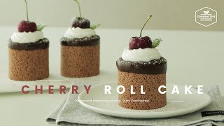 색다른 장식의🍒체리 초코 롤케이크 만들기 : Cherry chocolate Roll cake Recipe - Cooking tree 쿠킹트리
