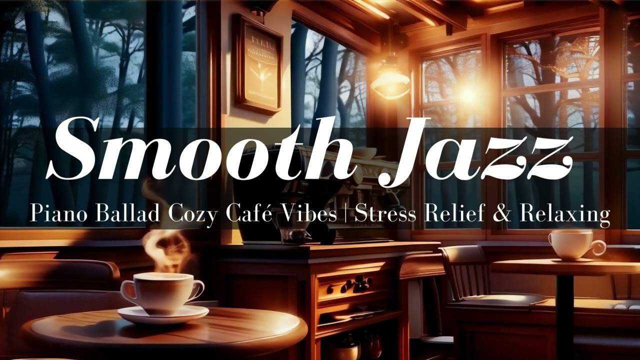Smooth Jazz Piano Ballad in a Cozy Café Vibes | Stress Relief & Relaxing Jazz Music