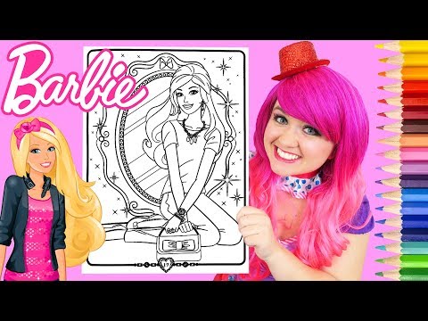 Coloring Barbie Crayola Coloring Book Page Prismacolor Colored Pencils | KiMMi THE CLOWN Video