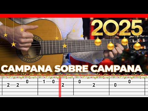 Cómo Tocar 🔔CAMPANA SOBRE CAMPANA - Villancicos (2025) | TUTORIAL DE GUITARRA