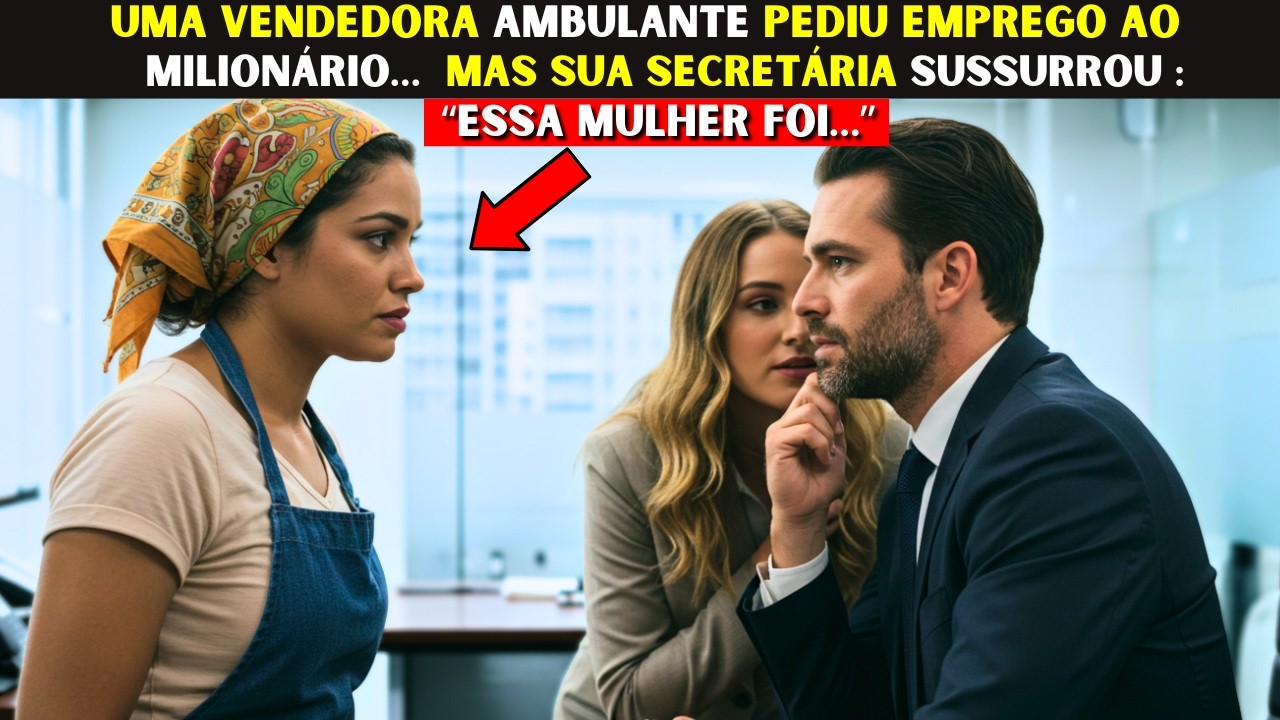 UMA VENDEDORA AMBULANTE PEDIU EMPREGO AO MILIONÁRIO…  MAS SUA SECRETÁRIA SUSSURROU 'ESSA MULHER FOI…