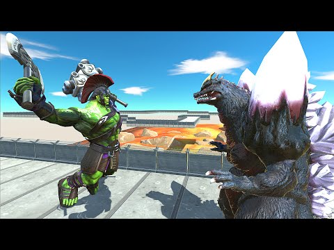 GLADIATOR vs SPACE GODZILLA LAVA DEATH RUN - Animal Revolt Battle Simulator