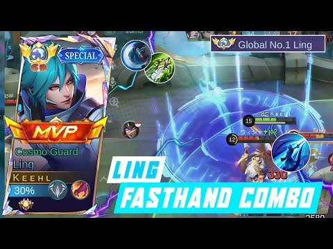 LING COSMO GUARD FASTHAND COMBO! GLOBAL LING CARRY TEAM IN SOLO RANK - MOBILE LEGENDS