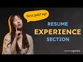 Resume Experience Section with NO EXPERIENCE?!