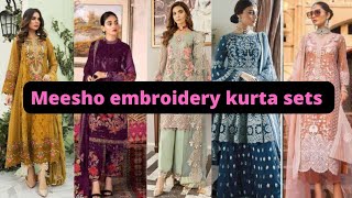 Meesho embroidery kurta sets // Pakistani kurta sets // Fabulous store