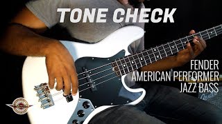 Video thumbnail for TONE CHECK: Fender American Performer Jazz Bass Demo NO TALKING by Cream City Music