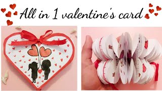 Easy & creative valentine's day card 2022/All in 1 valentine's day card/Diy special gift ideas