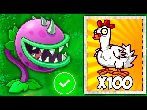 PvZ 2 Chicken Challenge - Every Plants With 1 Plant Food VS 100 Fast Chicken -  Plants Vs Zombie