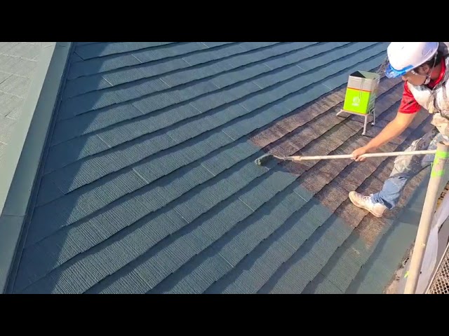 R4 8月19日　屋根上塗り1回目塗布