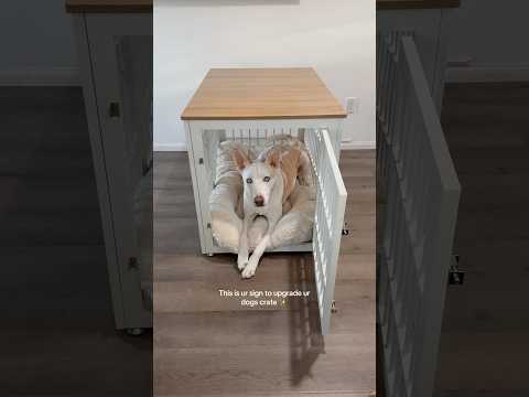 The BEST furniture dog crate, I added it to my Amazon storefront🤍#dogshorts #doglover #dog #puppy