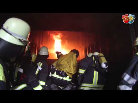 Brandübungscontainer kompletter Durchgang