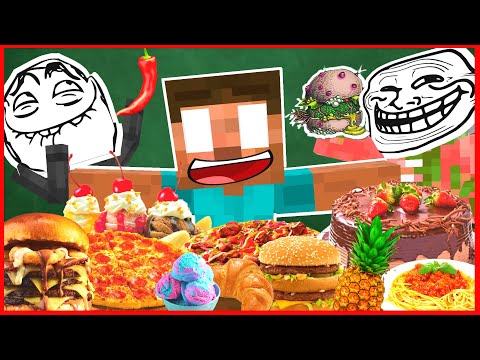 Minecraft Mobs : ALL COOKING CHALLENGE EPISODES (1-5) (Minecraft AnimationParody)