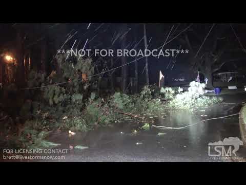 3-13-2019 Cleveland to Sardis, Ms Hit by likely tornado close lightning strike, tree and line damage