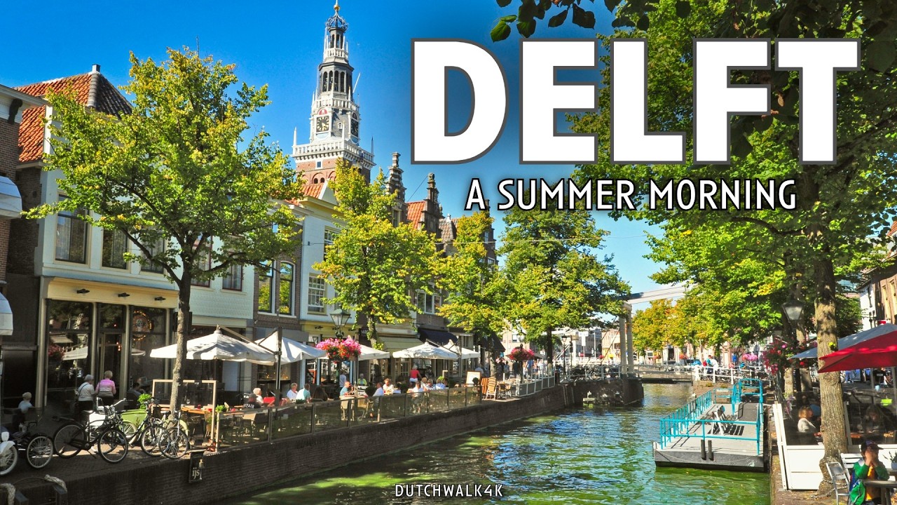 Immersive street-level walking tour through Delft Markt, Netherlands, showcasing authentic urban landscapes, local architecture, and the vibrant atmosphere of the city's neighborhoods