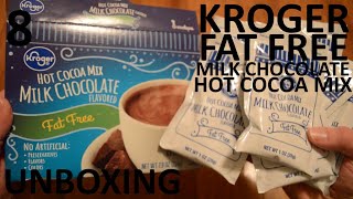 Unboxing Kroger Milk Chocolate Flavored Fat Free Hot Cocoa Mix 8 Pack