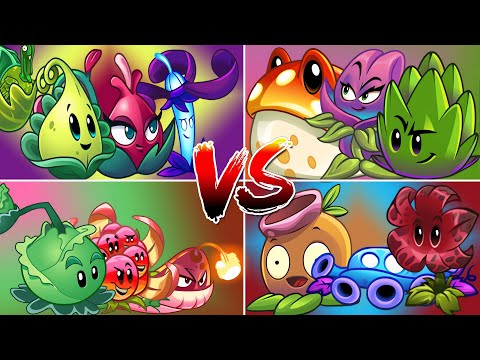 4 Team Random Plant Battlez - Who Will Win? - PvZ 2 Team Plants vs Team Plants
