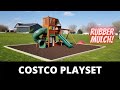 COSTCO Playset Cedar Summit by KidKraft  Walk Around with Rubber Mulch Base