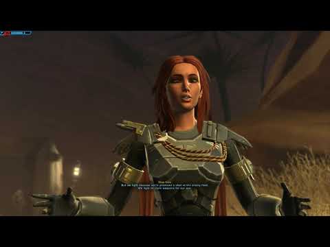 Sith warrior, being given mandalorian vanguard on Darvannis