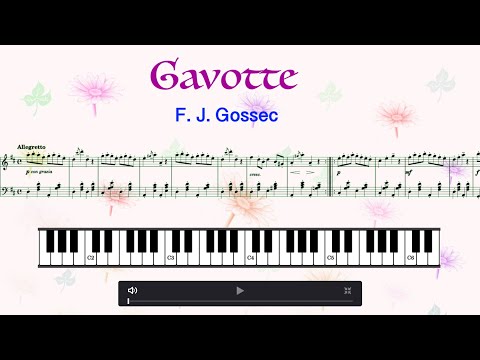 Gavotte - F. J. Gossec Piano with Sheet Music