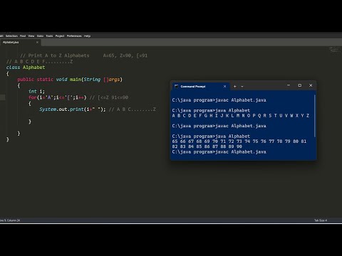 Program To Print A To Z Alphabets In Java Java Programming