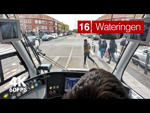Busy afternoon | 🚊 HTM Line 16 | 4K Tram Cabview | 🇳🇱 The Hague | Siemens Avenio