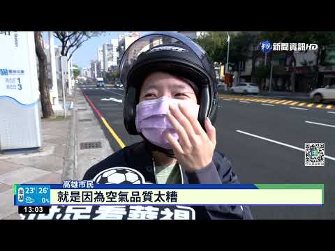 高雄PM2.5爆"9橘1紅"警戒 全市霧濛濛