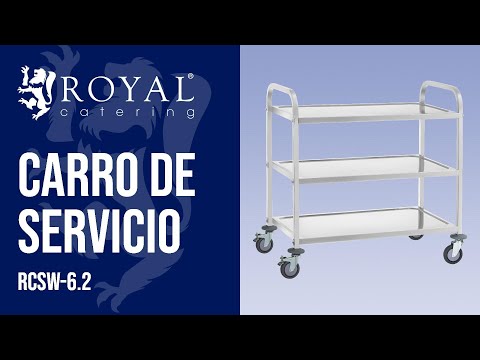 vídeo - Carro de servicio - 3 estantes - hasta 500 kg - 2 frenos