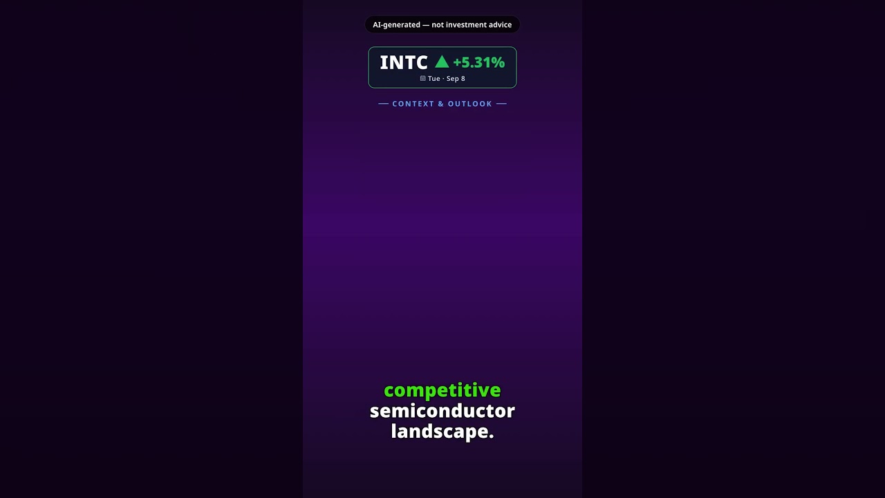 Why Is Intel Stock Jumping Today? INTC +5.31% (Sep 8)