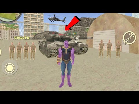 Amazing Thanos Rope Hero: Vice Town (Thanos Fight Army Man) - Army Tank vs Thanos - Gameplay HD