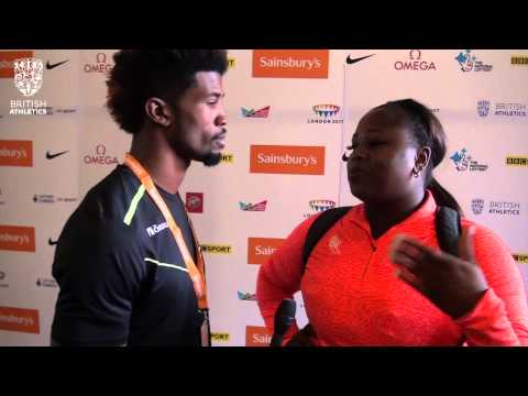 Michelle Carter says "I feel good" after winning the shot put in London