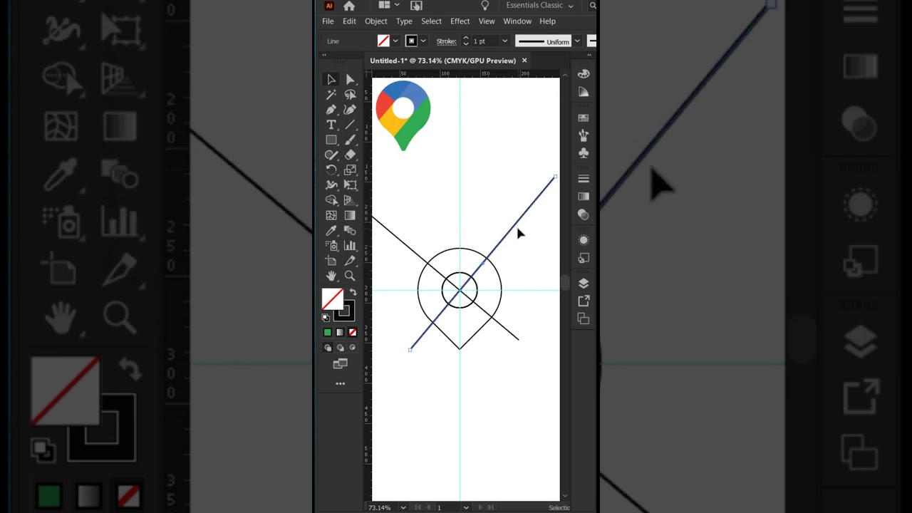 Google location marker (Pin) designing - Adobe illustrator