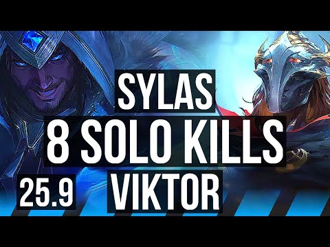SYLAS vs VIKTOR (MID) | 8 solo kills, Legendary, 700+ games | NA Master | 25.9