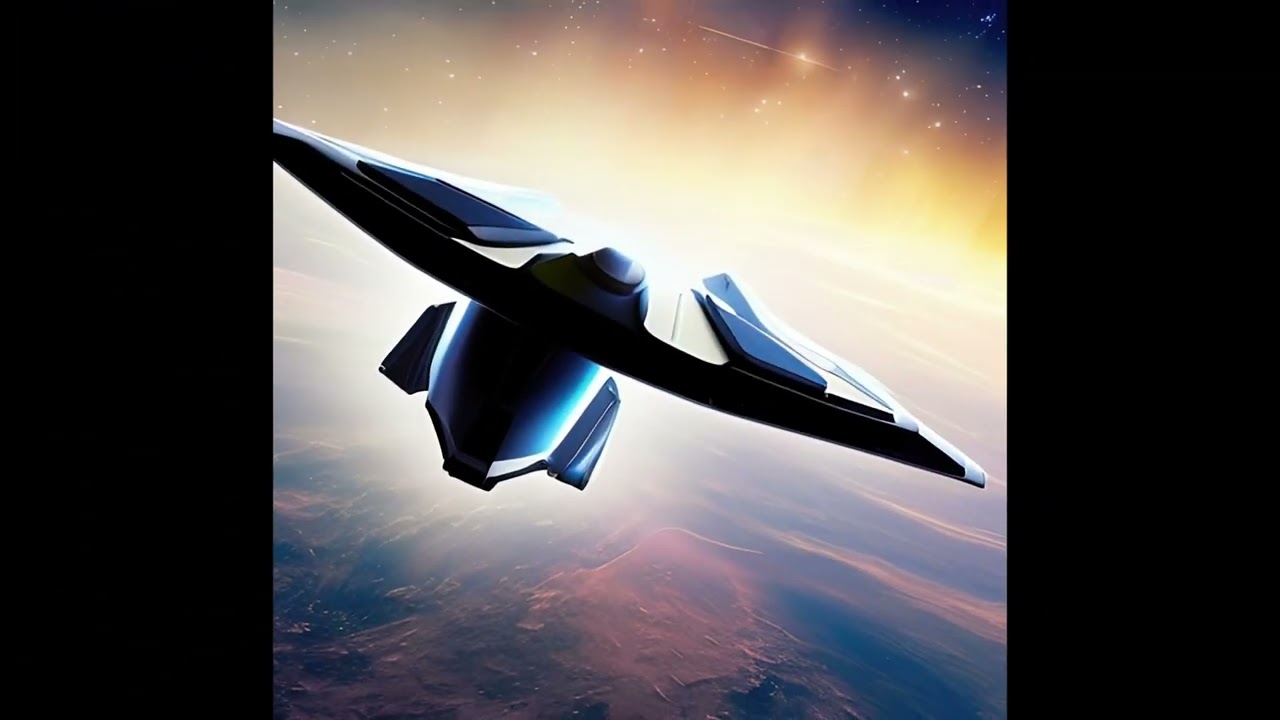 Spaceship flying in space - generative ai