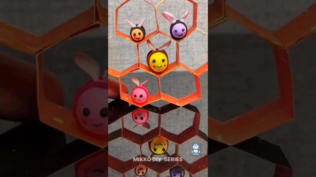 DIY paper crafts | how to make paper bee 🐝 and hive | crafts with paper #shorts #diy #art