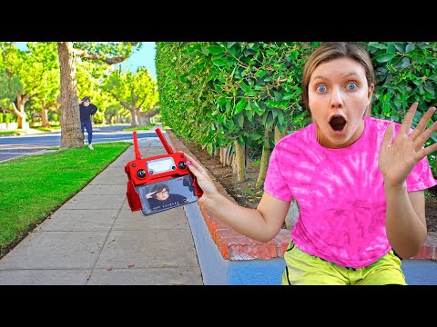 MYSTERY NEIGHBOR FACE SPOTTED using DIY HYDRO DIPPED SPY GADGETS!! Video