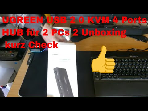 UGREEN USB 2 0 KVM 4 Ports HUB für 2 PCs 2  Unboxing kurz Check
