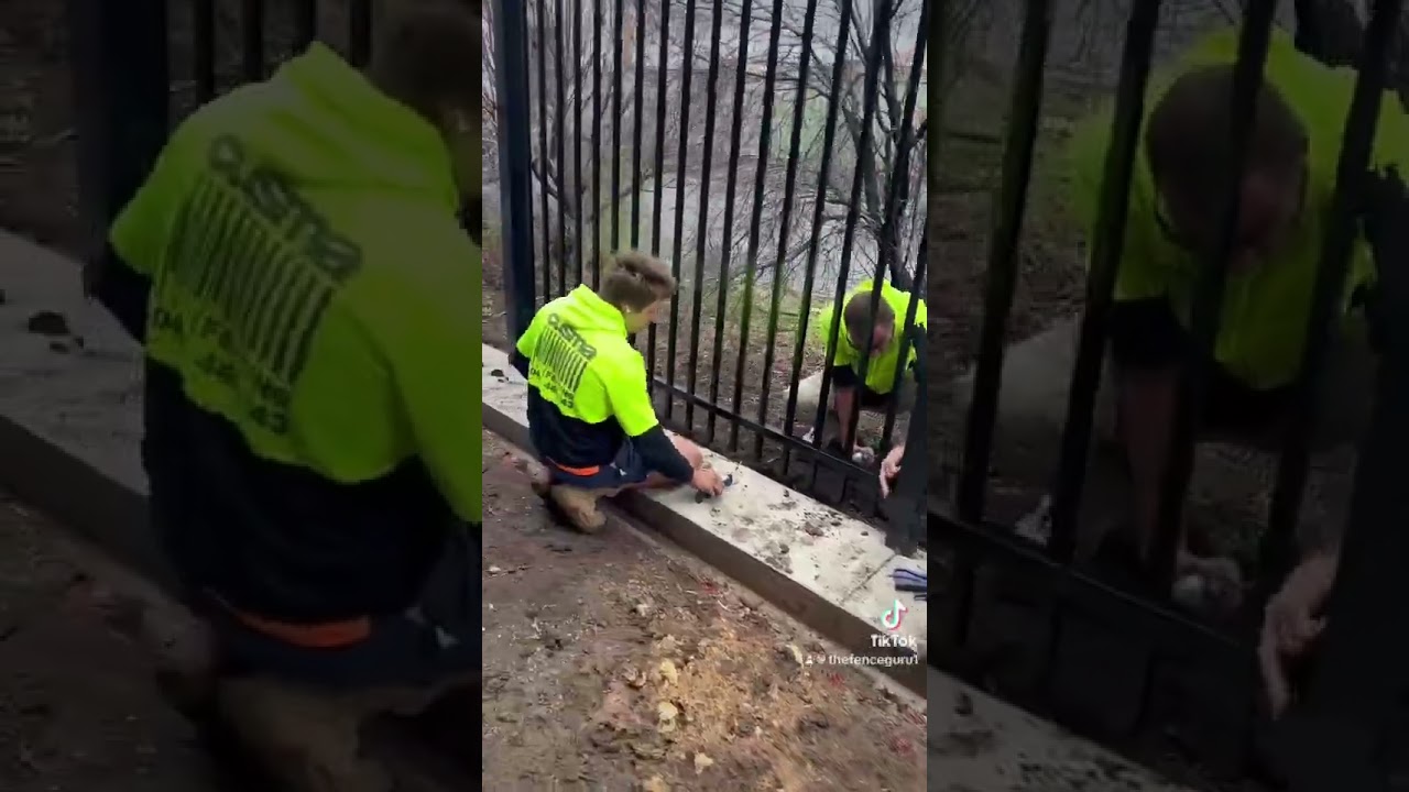 Installing a security fence #howto #diy #fencebuilding #work #construction #shorts