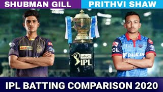 Shubman Gill Vs Prithvi Shaw IPL Batting Comparison 2021