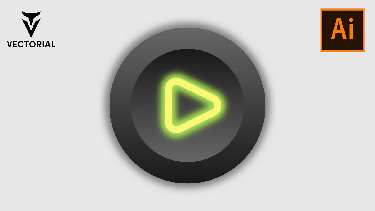 How to make a Neon Play button in Adobe Illustrator