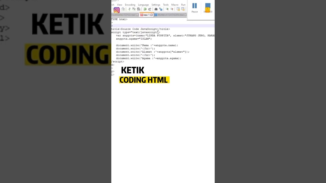 Cara Coding Dengan Notepad! No WA : 0858-7778-5500