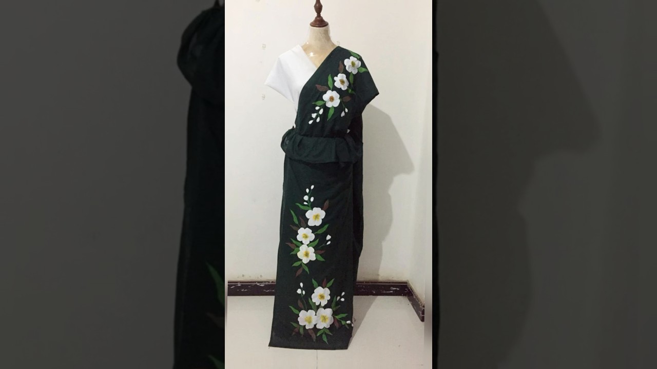 Soft cotton patchwork & hand painted saree #021