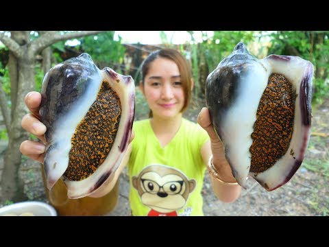 Yummy Cooking Sea Snail Spicy Young Green Pepper Recipe - Yummy Eating Sea Snail - Cooking With Sros Video