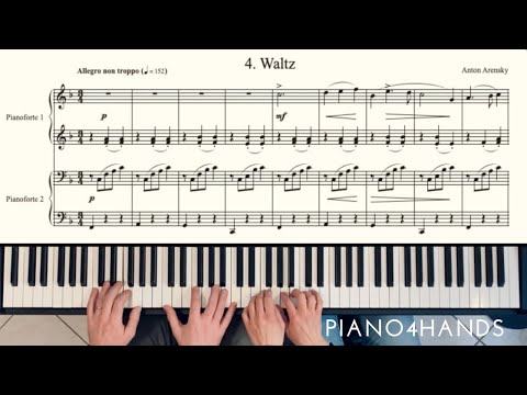 A. Arensky - 4. Waltz - 6 Children's Pieces op. 34 for Piano 4 Hands