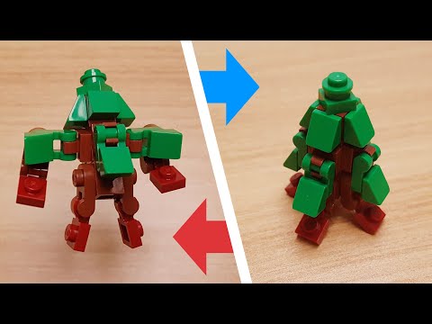 Mini LEGO brick Christmas tree transformer robot - Fine-man #LEGO #MOC #finetree #xmas