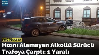 Hızını Alamayan Alkollü Sürücü Trafoya Çarptı: 1 Yaralı