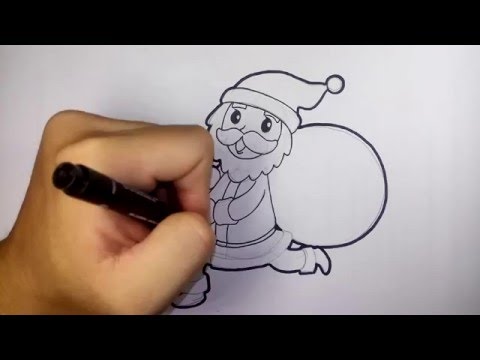 สอนวาดการ์ตูน ซานตาครอส Santa Claus | วันคริสต์มาส ปีใหม่ | วาดการ์ตูน กันเถอะ