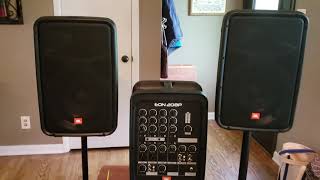 Video thumbnail for JBL EON 208P all-in-one PA system Review by designsbylemayvideo