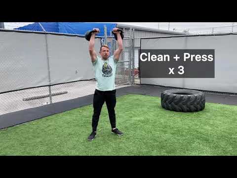 Double Kettlebell Squat to Overhead Press myworkouts.io